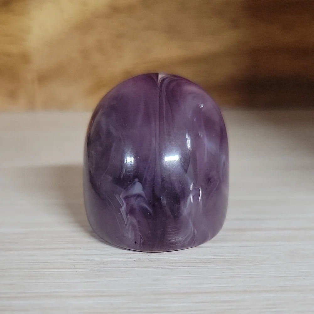 BOLD PURPLE SWIRL DOME RING, METAL FREE
